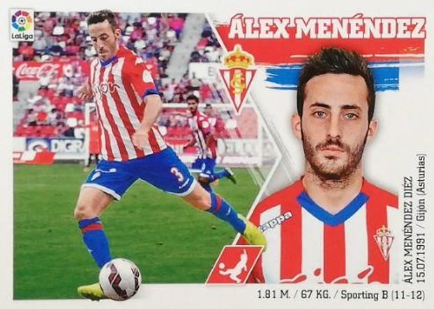 Cromo de Álex Menéndez como jugador del Real Sporting