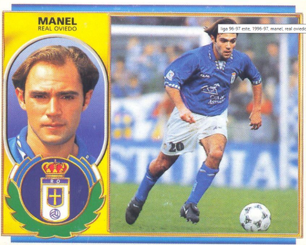 Cromo de Manel como jugador del Real Oviedo
